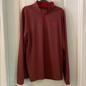 under armour striped quarter-zip. size large.